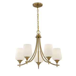 Octave 5-Light Chandelier in Warm Brass