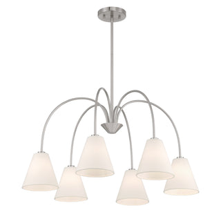 6-Light Chandelier in Brushed Nickel