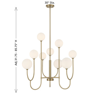 Chester 9-Light Chandelier in Noble Brass