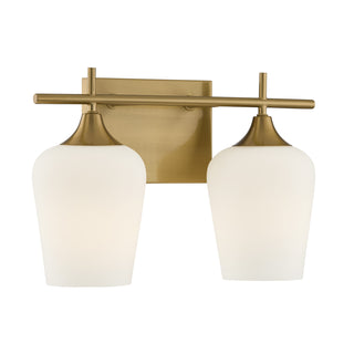 Octave 2-Light Bathroom Vanity Light in Warm Brass