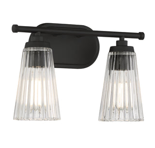 Chantilly 2-Light Bathroom Vanity Light in Matte Black
