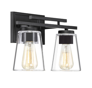 Calhoun 2-Light Bathroom Vanity Light in Black