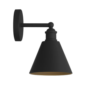 1-Light Wall Sconce in Matte Black