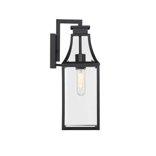 Emery 1-Light Outdoor Wall Lantern in Matte Black