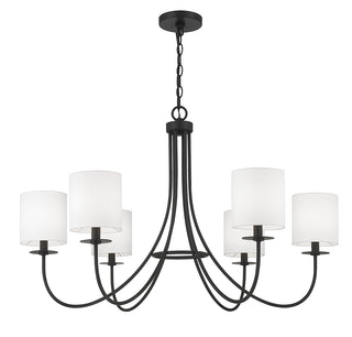 6-Light Chandelier in Matte Black