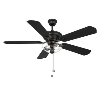 52" 2-Light Outdoor Ceiling Fan in Matte Black