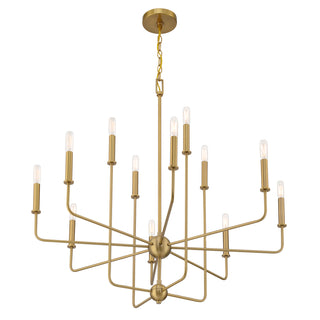 Avondale 12-Light Chandelier in Warm Brass