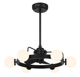 Gibson 6-Light Fan D'Lier in Matte Black
