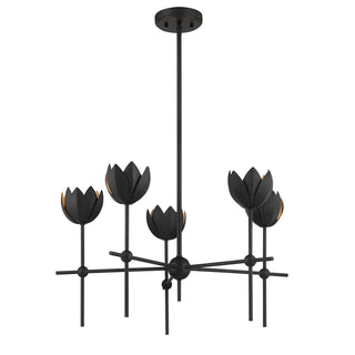 5-Light Chandelier in Matte Black