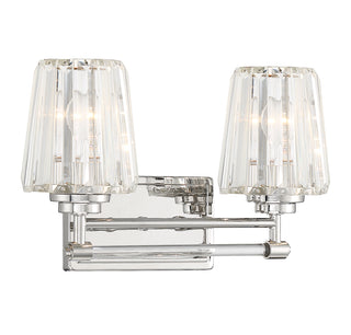Garnet 2-Light Bathroom Vanity Light in Polished Nickel