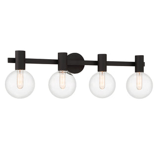 Wright 4-Light Bathroom Vanity Light in Matte Black