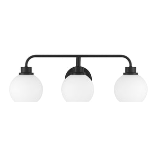 3-Light Bathroom Vanity Light in Matte Black