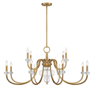 Bergdorf 12-Light Chandelier in Warm Brass