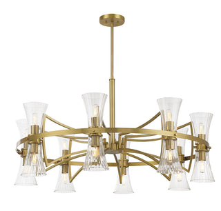Bennington 16-Light Chandelier in Warm Brass