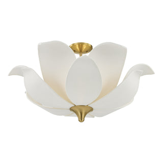 Elsie 6-Light Convertible Semi-Flush or Pendant in Warm Brass by Breegan Jane