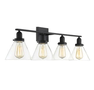 Drake 4-Light Bathroom Vanity Light in Black