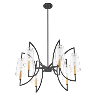 Hanley 6-Light Chandelier in Matte Black and Warm Brass