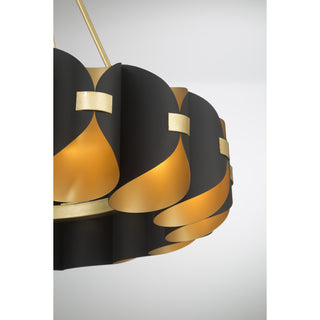 Pelham 16-Light Chandelier in Black Cashmere and True Gold