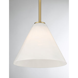 Blair 1-Light Mini-Pendant or Semi-Flush in Warm Brass