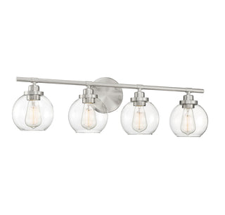 Carson 4-Light Bathroom Vanity Light in Satin Nickel