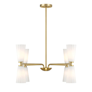 8-Light Chandelier in Natural Brass