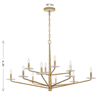 Judi 12-Light Chandelier in Distressed Gold by Breegan Jane
