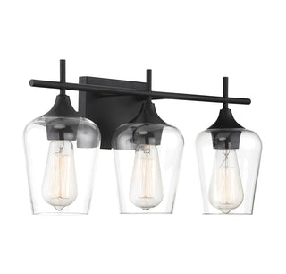 Octave 3-Light Bathroom Vanity Light in Black
