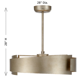 Amiena LED Fan D'Lier in Silver Patina