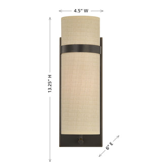 Weston 1-Light Wall Sconce in Mediterranean Bronze by Dann Foley