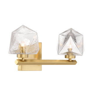 Castello 2-Light Bathroom Vanity Light in Warm Brass