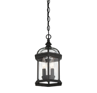 Kensington 3-Light Outdoor Hanging Lantern in Textured Black