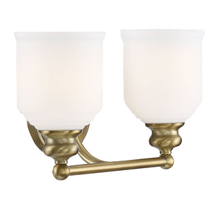 Melrose 2-Light Bathroom Vanity Light in Warm Brass