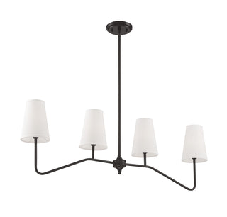 4-Light Linear Chandelier in Oil Rubbed Bronze