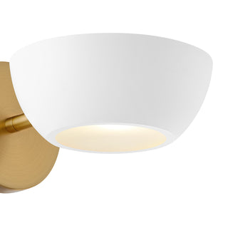 1-Light Wall Sconce in White and Natural Brass
