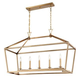 Townsend 5-Light Linear Chandelier in Warm Brass