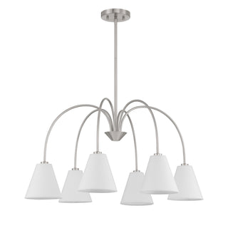6-Light Chandelier in Brushed Nickel