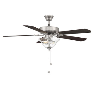 52" 2-Light Ceiling Fan in Brushed Nickel