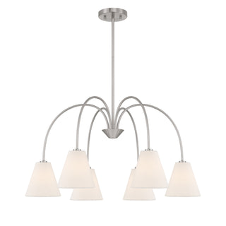 6-Light Chandelier in Brushed Nickel