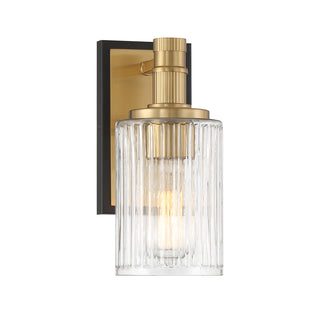 Concord 1-Light Wall Sconce in Matte Black with Warm Brass