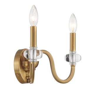 Bergdorf 2-Light Wall Sconce in Warm Brass