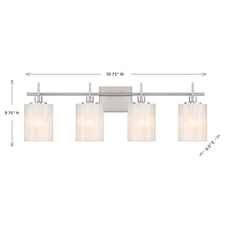 4-Light Bathroom Vanity Light in Brushed Nickel