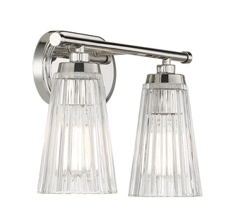Chantilly 2-Light Bathroom Vanity Light in Polished Nickel