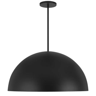 Half Round 31 Inch Outdoor / Indoor Pendant in Black