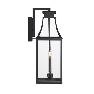 Emery 2-Light Outdoor Wall Lantern in Matte Black