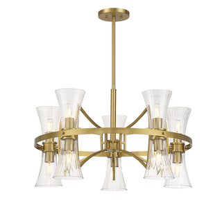 Bennington 10-Light Chandelier in Warm Brass