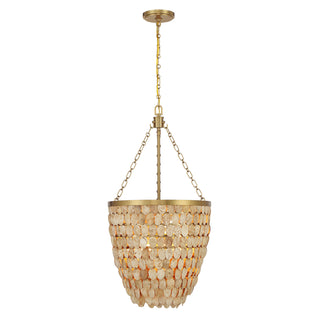 Catalan 4-Light Pendant in Warm Brass by Breegan Jane