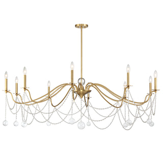 Mariposa 10-Light Chandelier in Warm Brass
