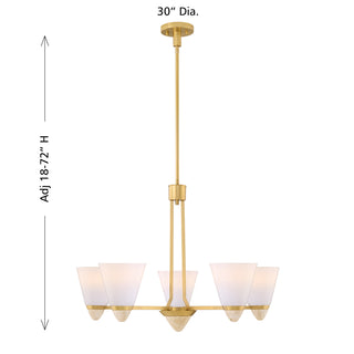 Kohlman 5-Light Chandelier in Warm Brass