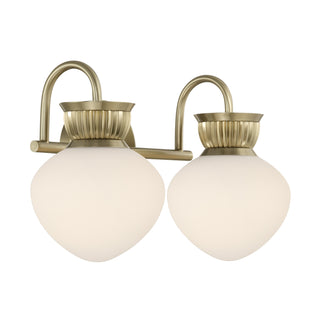 Melbourne 2-Light Bathroom Vanity Light in Noble Brass