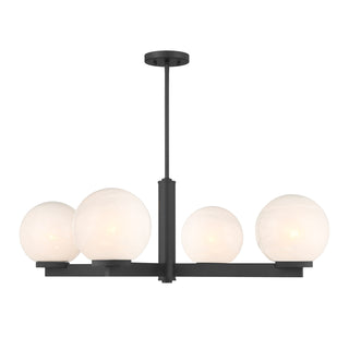 4-Light Chandelier in Matte Black